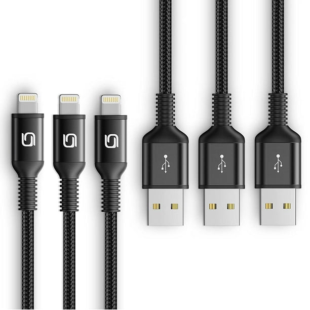 Lightning Cable 6ft 3Pack iPhone Charger Cable Nylon Braided USB Charging  Cord Compatible with iPhone 14 13 12 11 Xs Max XR X 8 7 6s Plus, ipad  Mini/Air, iPod, Airpods 