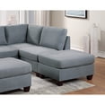 thumbnail image 3 of Miekor Furniture Modular Sectional 6pc Set Living Room Furniture L-Sectional Grey Linen Like Fabric 2x Corner Wedge 2x Armless Chairs and 2x Ottomans W5U335, 3 of 9