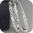 thumbnail image 2 of Silver Hoop Australian Crystal  Fashion Earrings Jewelry-473-HE, 2 of 3