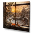 thumbnail image 2 of Designart "Sunrise in Frosty Winter Landscape III" Landscapes Wall Art - Traditional Brown Winter Landscape Living Room Canvas Art, 2 of 6