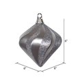 thumbnail image 2 of Vickerman M133287 6 in. Pewter Candy Glitter Swirl Diamond Ornament, 2 of 2