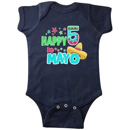 

Inktastic Happy Cinco de Mayo- sombrero Gift Baby Boy or Baby Girl Bodysuit