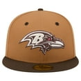 thumbnail image 2 of Men's New Era  Light Brown/Dark Brown Baltimore Ravens Two-Tone Walnut 59FIFTY Fitted Hat, 2 of 5