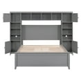 thumbnail image 3 of Full Size Platform Bed, Storage Platform Bed with All-in-1 Cabinet Shelf, Wood Bed Frame with 4 Drawers, Bookcase Headboard and Slat Support for Bedroom Apartment, No Box Spring Needed, Gray, 3 of 9