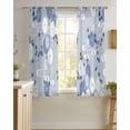 thumbnail image 4 of Blue White Floral Sheer Curtains 45 Inch Length 2 Panels Set for Living Room/Bedroom, Spring Botanical Leaves Farmhouse Kitchen Curtains Grommet Semi-Sheer Curtains Drapes Window Treatments 42"x45"x2, 4 of 7