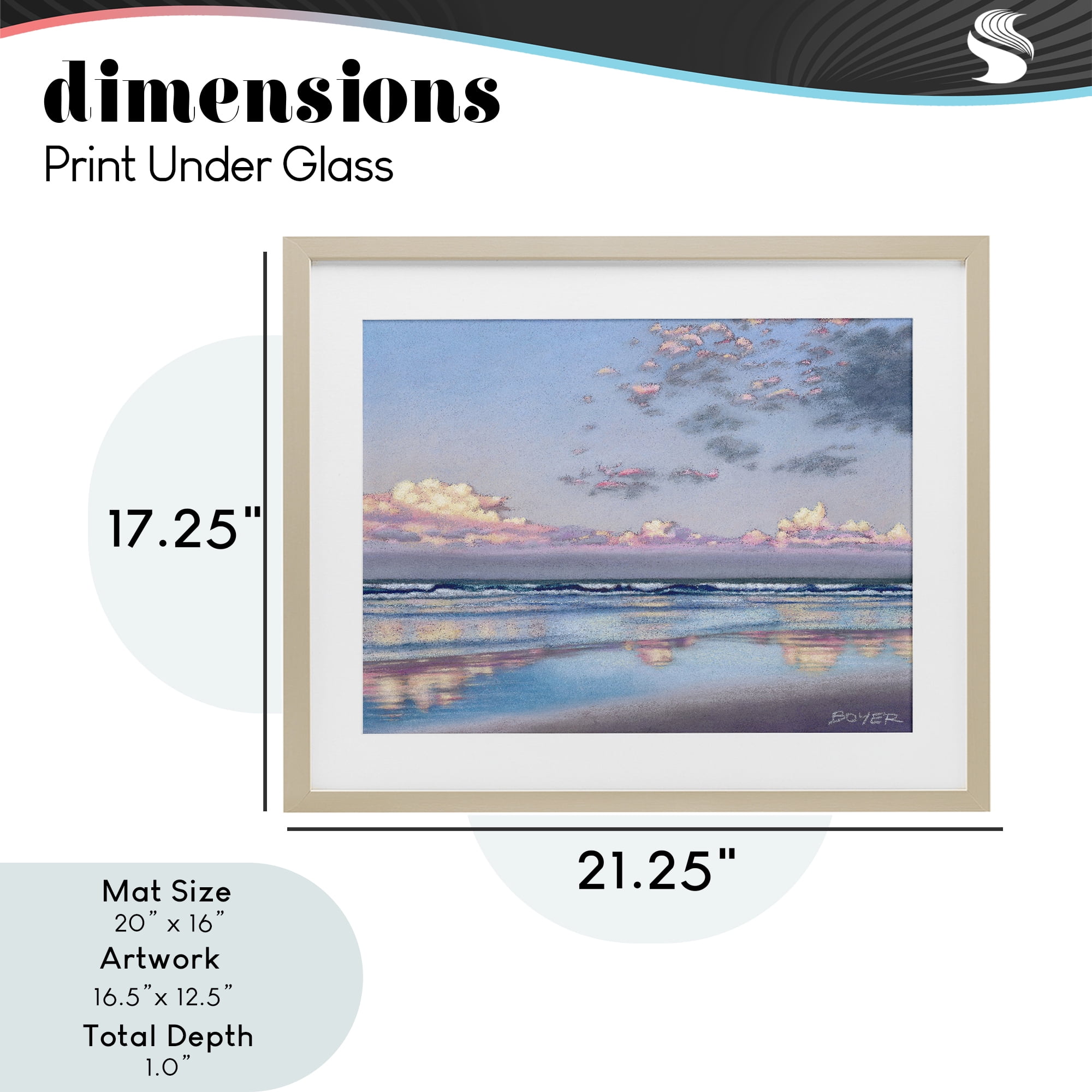 Stupell Industries Nature's Poetry Seascape Birch Framed Print Under Glass, design by Susy Boyer