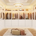 thumbnail image 2 of Aheaplus 4-Piece 96" Heavy Duty Walk-in Closet System - 12 Wood Drawers, 4 Hanging Rods, 4 Shelves, White (96"L x 15"W x 80"H), 2 of 6