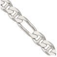thumbnail image 2 of 925 Sterling Silver 8.75mm Figaro Link Anchor Mariner Chain Necklace, 2 of 4