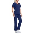 thumbnail image 4 of Hearthz Scrubs Sets for Women Stretch V-Neck Top & Straight Leg Pants Womens Scrub Set, 4 of 6