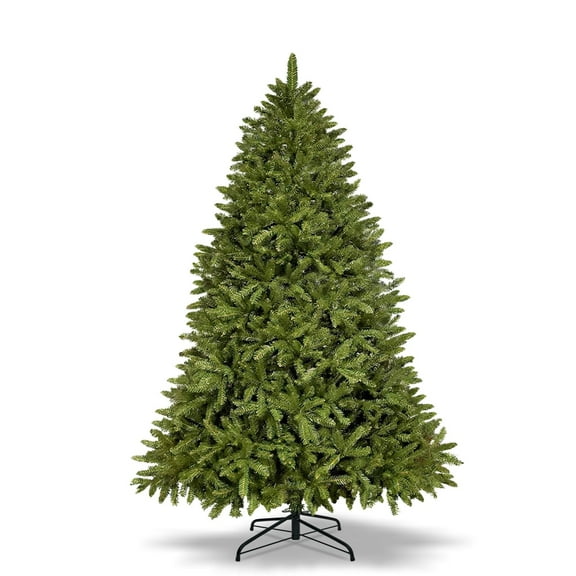 SUNNYOUTDOOR 7' Artificial Christmas Tree with Metal Hinged System & Foldable Base Party Holiday Xmas Decoration