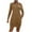 Brown, variant on Diufon Womens Long Sleeve Dresses Solid Color Mini Dress One Shoulder Dress with Pockets