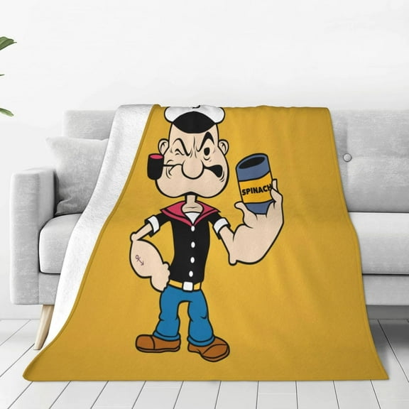 Popeye 2 Plush Throw Blanket Gifts for Fans Girls Boys Women Present Suitable for a variety of settings 40"x30"