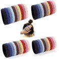 thumbnail image 7 of 60 Pieces Seamless Hair Ties Ponytail Holders Thick Elastic Hair Tie Cotton No Crease Hair Band for Women,Girl,Thick Heavy and Curly Hair,Light Weight Highly Elastic,3 Styles (Mixed Color) Casewin, 7 of 7