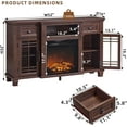 thumbnail image 3 of LELELINKY 52" Electric Fireplace TV Stand with Mantel, Farmhouse Entertainment Center for TVs up to 65" with Remote Control, Walnut, 3 of 10