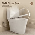 thumbnail image 4 of HOROW Compact Elongated One-Piece Ceramic Toilet, Soft Close Seat, Dual Flush 1.1/1.6 GPF, 12" Rough-In, 4 of 12