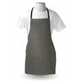 thumbnail image 4 of Geometric Apron, Abstract Shapes from Concentric Irregular Rounded Rhombus Motifs, Unisex Kitchen Bib with Adjustable Neck for Cooking Gardening, Adult Size, Charcoal Grey and Off White, by Ambesonne, 4 of 4