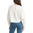 thumbnail image 2 of Vince Camuto womens  Embroidered Balloon Sleeve Blouse, m, White, 2 of 3