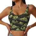 thumbnail image 2 of Uemuo Light Green Excavator Pattern Women's Sports Bra - High Impact Support, Breathable, and Comfortable Athletic Bra for Running, Yoga, and Workouts, 2 of 9