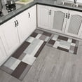 thumbnail image 3 of 2 Piece Grey White Geometric` Rug Kitchen Rug Set, Decor Kitchen Rugs, Absorbent Non-Slip Washable Floor Mats, Home Indoor Runner Rugs 17"x47"+17"x30", 3 of 7
