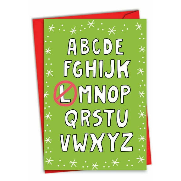 NobleWorks Funny Christmas Paper Card with 5 x 7 Inch Envelope (1 Card) Merry Christmas Holiday Noel Time C7629XSG