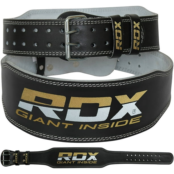 RDX 4" LEATHER WEIGHT LIFTING BELT BLACKM