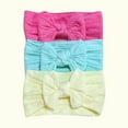 thumbnail image 6 of Odeerbi Baby Girls Elastics Hair Bows Headband 3PC Toddler Cute Bowknot Headdress Hair Band Solid Color Hair Accessories Hot Pink, 6 of 7