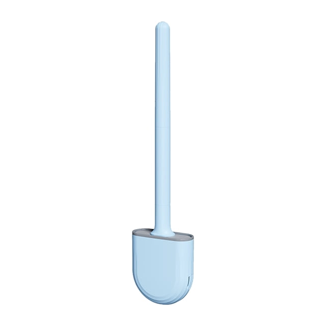 Escobilla y soporte para inodoro montado en la pared Cerdas TPR suaves Escobilla para inodoro Baño sin perforación Inodoro de limpieza profunda