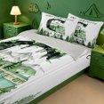 thumbnail image 3 of meiyoeat Camping Theme Initial Letter C Zipper Twin Comforter Sets with Fitted Sheet and 2 Pillowcases For Boys,Green Rustic Farmhouse Style Zipper Bedding Set,Light Gray Reversible,4 Pieces, 3 of 7