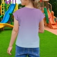 thumbnail image 6 of ZACPNCV Girls Tie Dye Ruffle Sleeve Shirt Kids Summer Crewneck Tops Casual Tees Purple 9-10 Years, 6 of 7