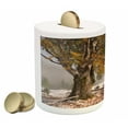 thumbnail image 2 of Leaves Piggy Bank, Birches a Big Tree in the First Fall Snow December Country Blizzard Frozen Nature, Ceramic Coin Bank Money Box for Cash Saving, 3.6" X 3.2", Multicolor, by Ambesonne, 2 of 4