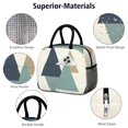 thumbnail image 4 of Obrewu Blue and Beige Modern Art Geometric Lunch Bag for Adult, Insulated, Leakproof, Oxford Cloth, 4 of 7