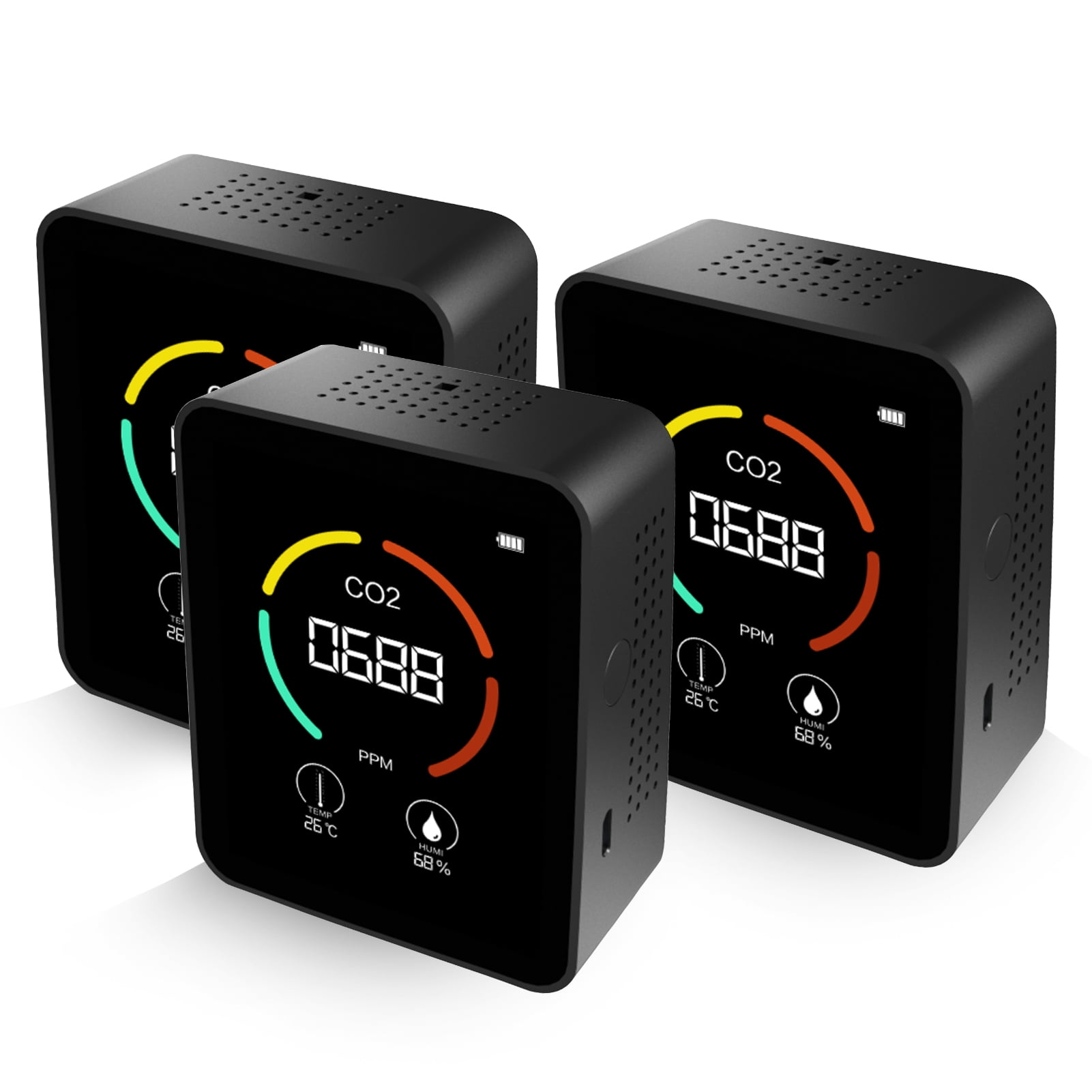 3 In 1 Carbon Dioxide Detector Air Quality Monitor Temperature Humidity