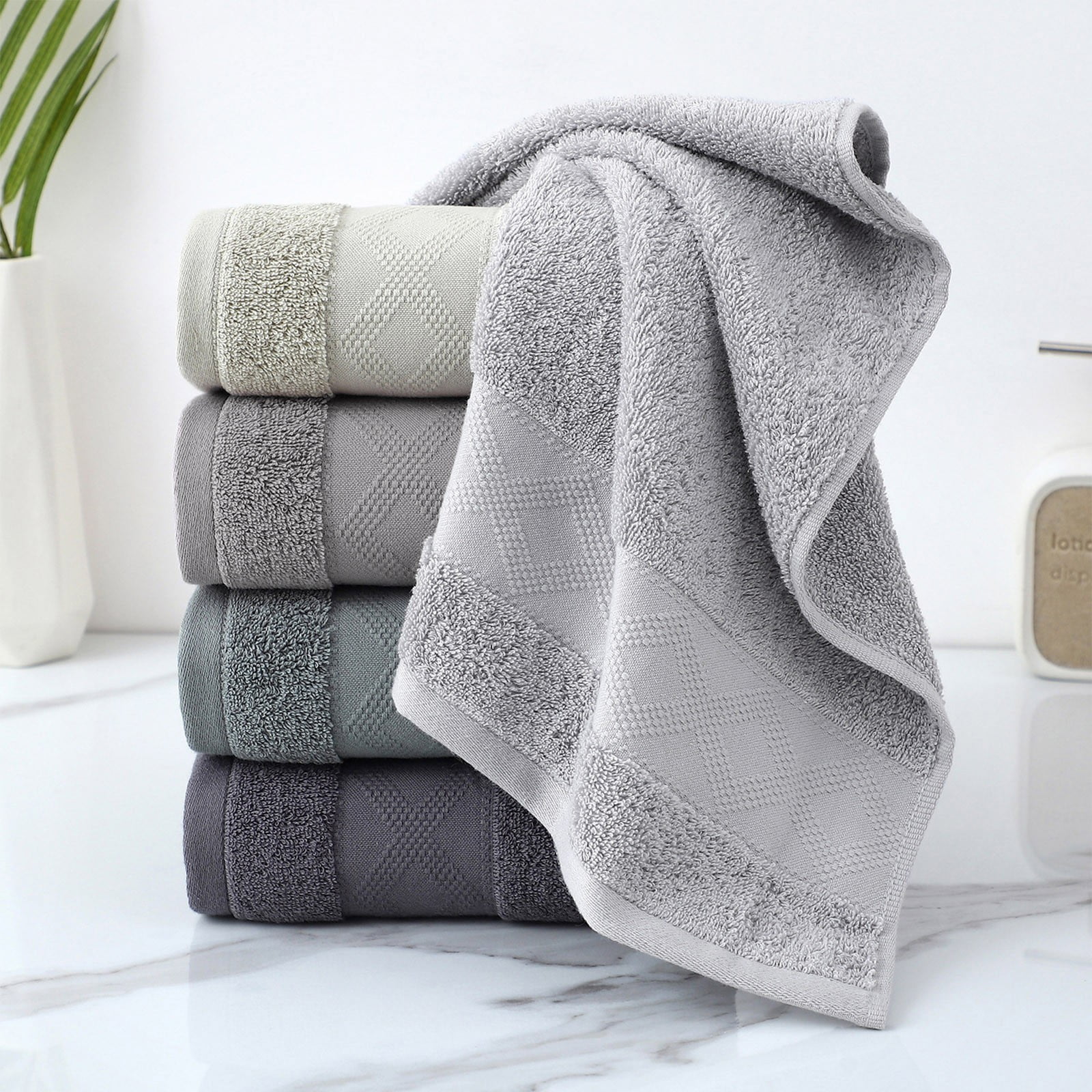 5 Pack Medium Bath Towel Set, Ring Spun Cotton, Lightweight and Highly Absorbent Quick Drying Premium Towels for Hotel, Spa and Bathroom