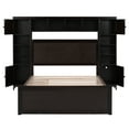 thumbnail image 6 of Newest Full Size Wooden Bed With All-in-One Cabinet, Shelf and Sockets,Twin Size Trundle, Espresso, 6 of 10