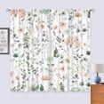 thumbnail image 3 of Rustic Wildflower Curtains 42Wx63H Inch Rod Pocket Cute Sage Green Flower Floral Spring Butterfly Plants Leaves Botanical Art Printed Girly Living Room Bedroom Window Drapes Treatment 2 Panels, 3 of 5