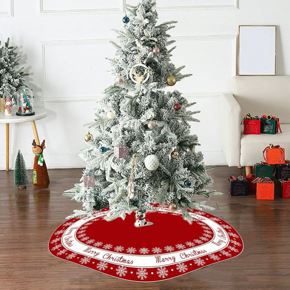Adornos navideños, adornos navideños, regalos navideños, decoraciones para faldas de árbol de Navidad, faldas de árbol de Navidad con copos de nieve de Papá Noel, exquisita decoración para la base del