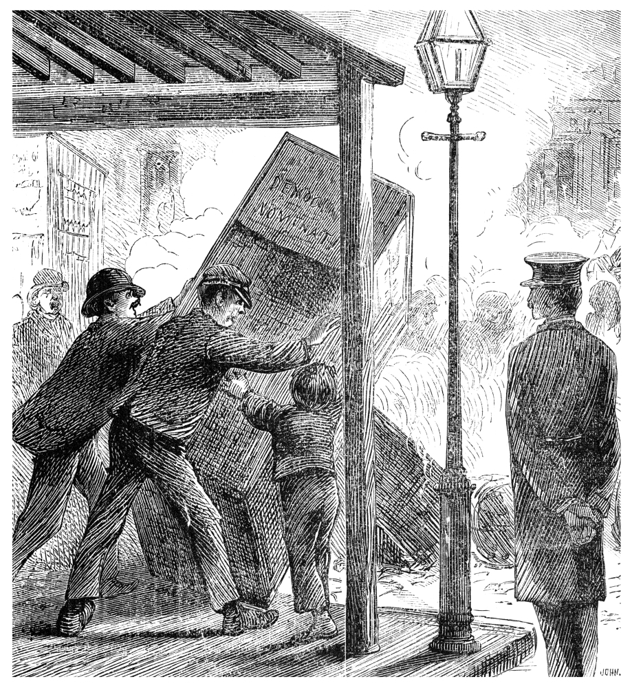 Presidential Election, 1870. /Nrioters Attacking A Polling Booth In New