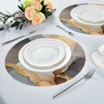 thumbnail image 2 of WOBOGO Brown Petal Texture Round Placemats Set of 6 Heat Resistant Washable Kitchen Table Decorations 15.4in, 2 of 7
