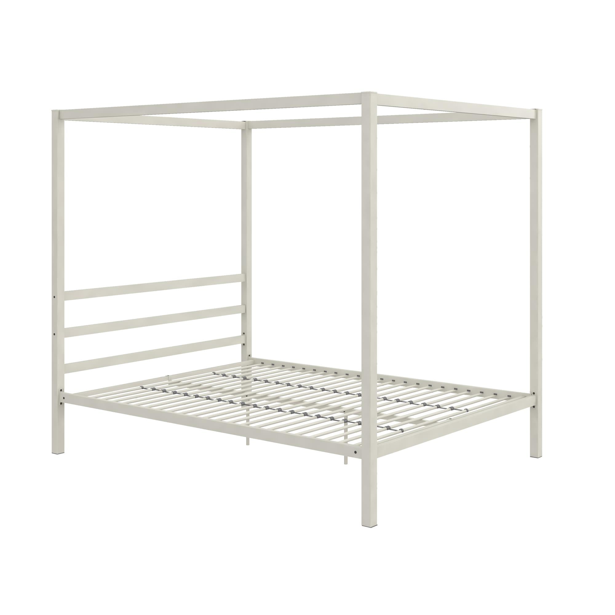 DHP Modern Metal Canopy Platform Bed Frame, Queen, Off White