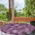 thumbnail image 2 of Ambesonne Ethnic Fitted Round Tablecloth, Pinkish Peacock Feathers, 56"- 60" Diameter, Magenta and Soft Pink, 2 of 5