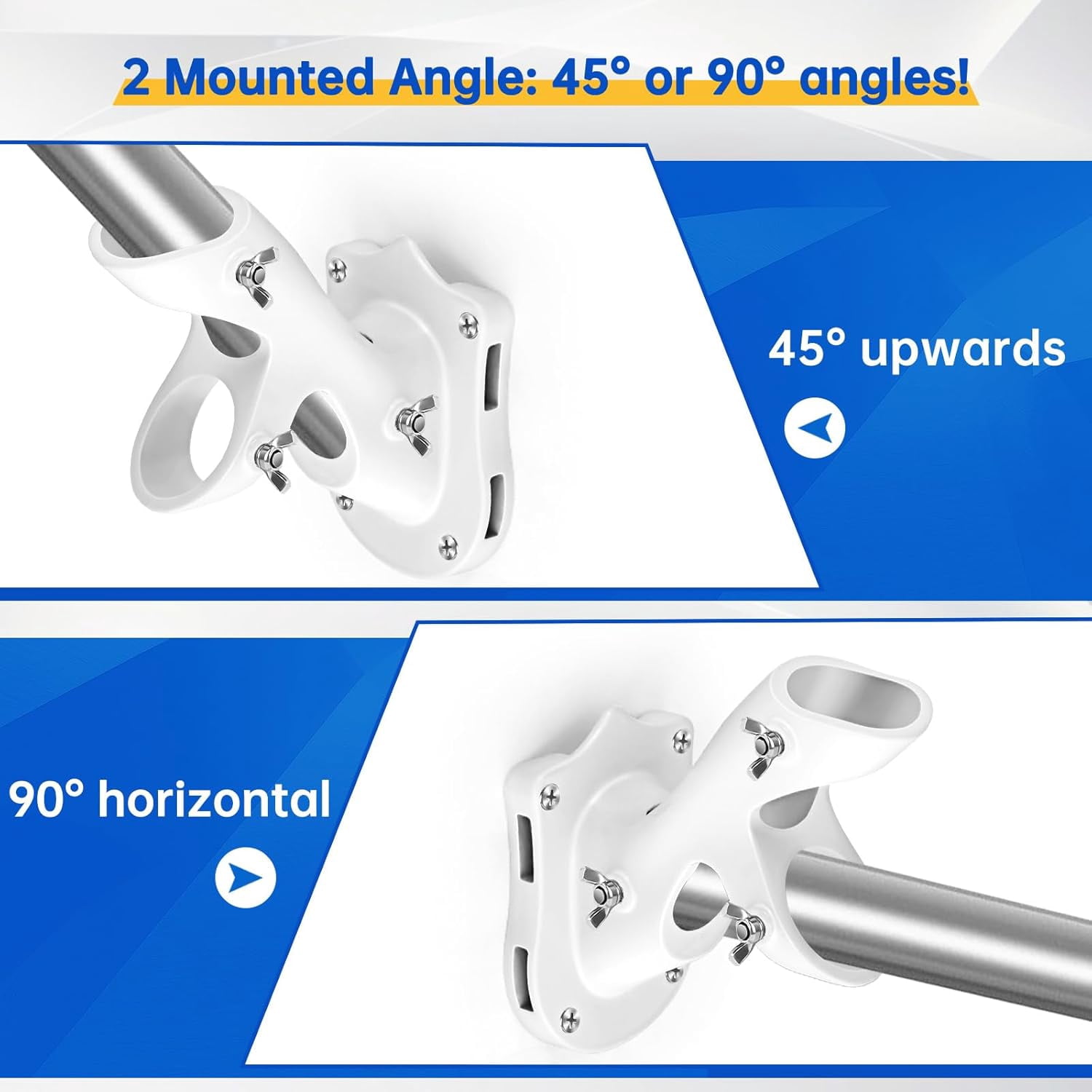 Flag Pole Kit- Stainless Steel 5 FT Flag Poles with1 Inch Metal 360° Rotating Flag Pole Rings Clip, Two-Position Flag Pole Holder Brackets Mounting for Outside House Outdoor Porch(5 FT - Sliver)