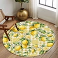 thumbnail image 2 of Round Rug 6Ft Washable Non-Slip, Yellow Lemons Circle Area Rugs for Living Room Bedroom, Summer Botanical Checkered Pastoral Indoor Floor Mats Carpet Runner for Home Decor Aesthetic, 2 of 8