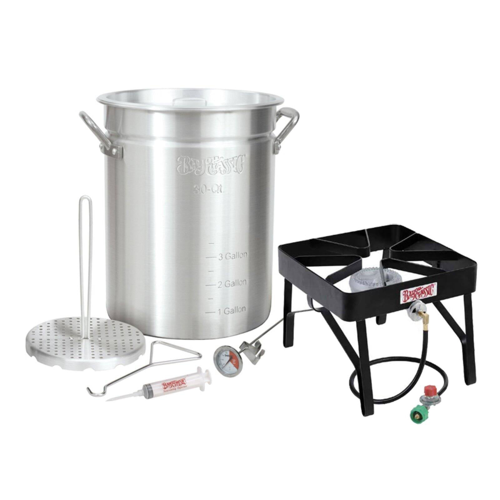 Bayou Classic 9195 32-Quart Stainless-Steel Outdoor Turkey Fryer Kit with Burner 