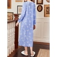 thumbnail image 2 of Avidlove Women's Long Sleeve Nightgown Printed Long Sleepshirts Henley Sleep Dress Full Length Sleepwear, 2 of 5