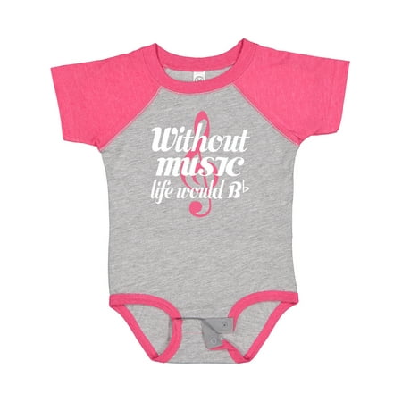 

Inktastic Without Music Life Would Be Flat Gift Baby Girl Bodysuit