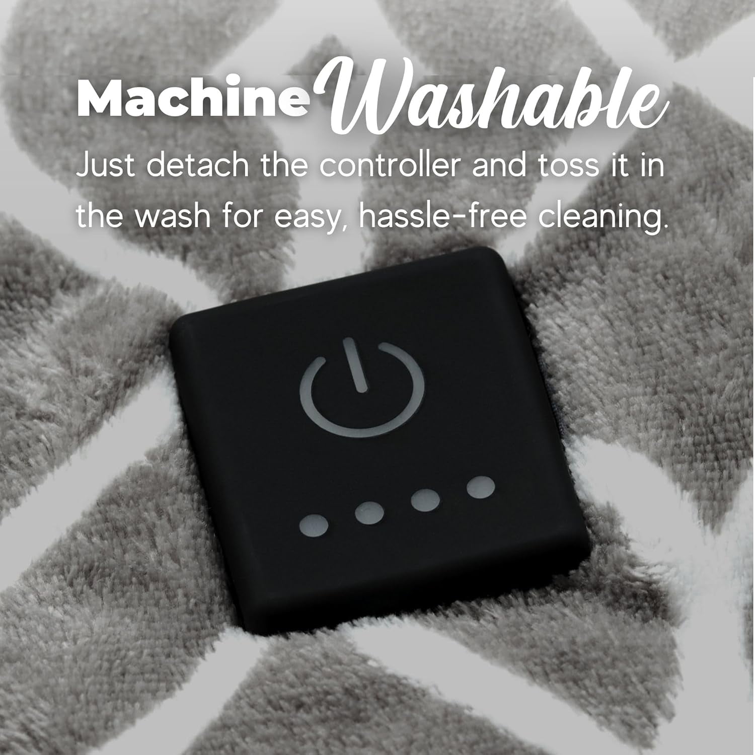 Dreamaker One-Touch Fleece Electric Heated Throw Blanket, 50x60 inches - Cozy, Machine Washable, with 4 Adjustable Heat Settings & Built-in Remote - Ultimate Comfort for Cold Nights