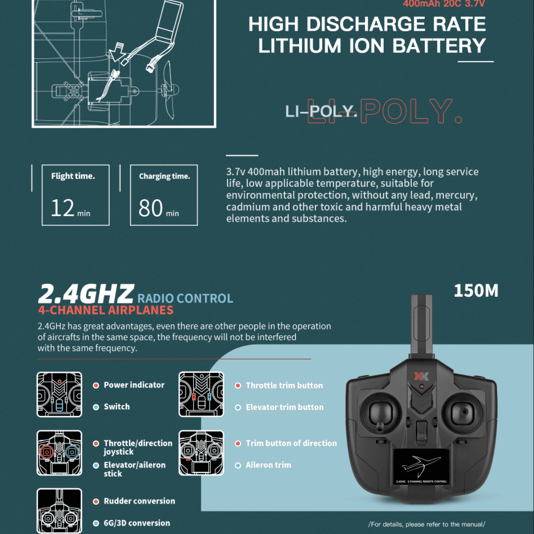 Weili  A500 Mini F4U 4-Channel RC Plane, Beginner-Friendly with 6-Axis Gyro, 12min Flight Time, Stable & Durable ​
