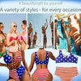 thumbnail image 2 of American flag women one piece swimsuit 4th of july back bathing suit swimsuits control tummy tankini slimming, 2 of 7