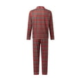 thumbnail image 3 of Jaweiwi Christmas Family Pajamas Matching Sets Plaid Tops and Elastic Waist Pants Baby Romper Sleepwear with Dog, 3 of 10