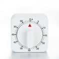 thumbnail image 1 of 60 Minutes Kitchen Timer Count Down Alarm Reminder White Square Mechanical Timer For Kitchen Food Preparation Baking Ringing 3s, 1 of 2